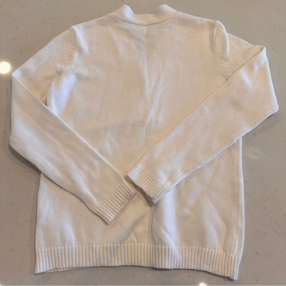 Charter Club V-Neck Ivory Sweater Petite Medium Like new!